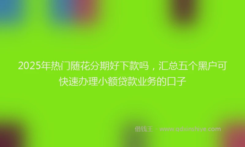 2025年热门随花分期好下款吗，汇总五个黑户可快速办理小额贷款业务的口子