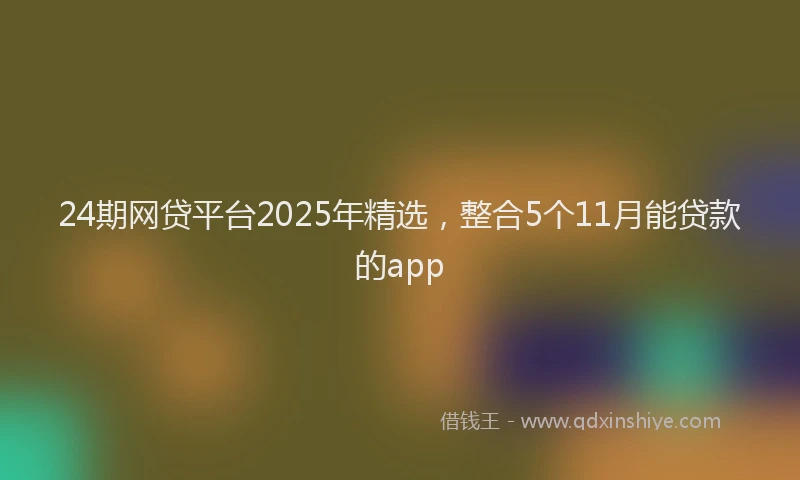 24期网贷平台2025年精选，整合5个11月能贷款的app