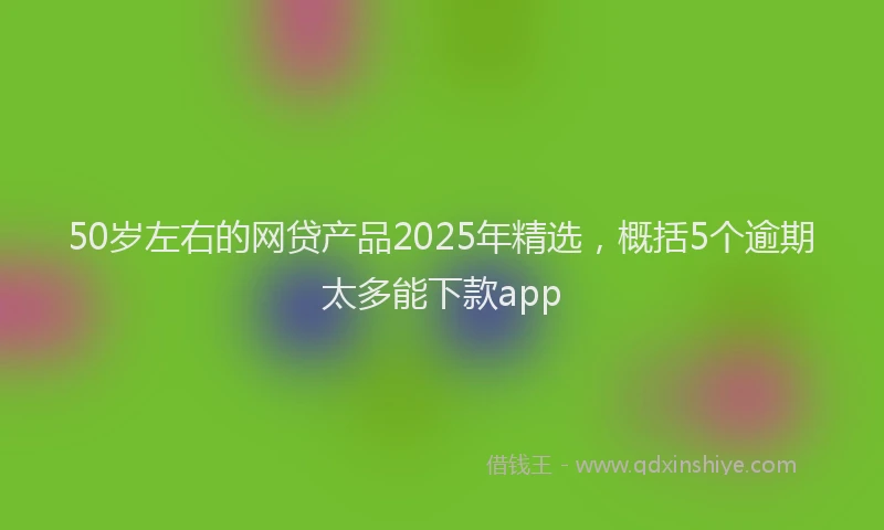 50岁左右的网贷产品2025年精选，概括5个逾期太多能下款app