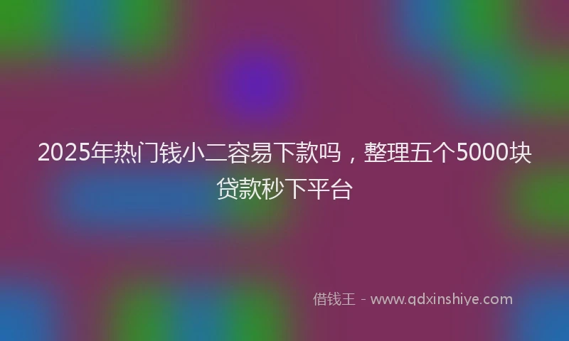 2025年热门钱小二容易下款吗，整理五个5000块贷款秒下平台