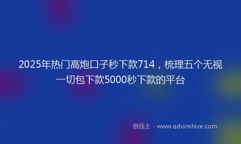 2025年热门高炮口子秒下款714，梳理五个无视一切包下款5000秒下款的平台