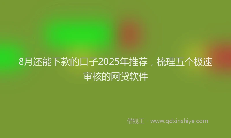 8月还能下款的口子2025年推荐，梳理五个极速审核的网贷软件