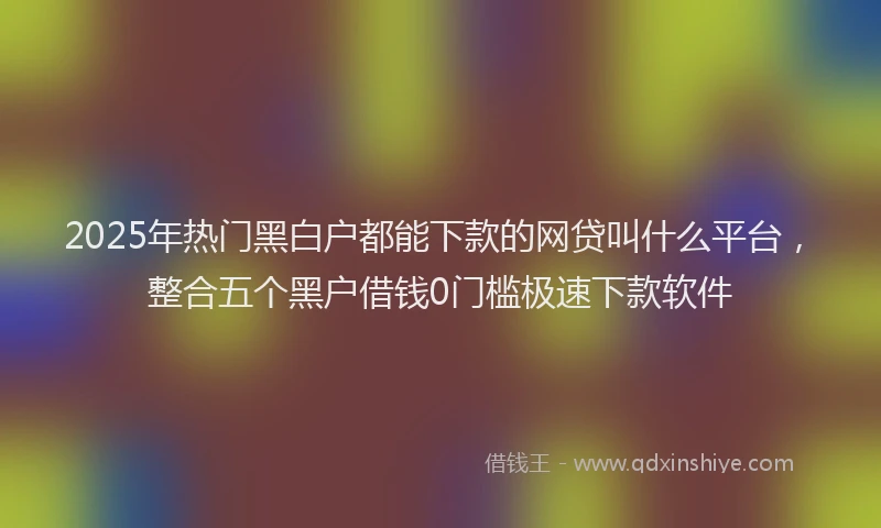 2025年热门黑白户都能下款的网贷叫什么平台，整合五个黑户借钱0门槛极速下款软件