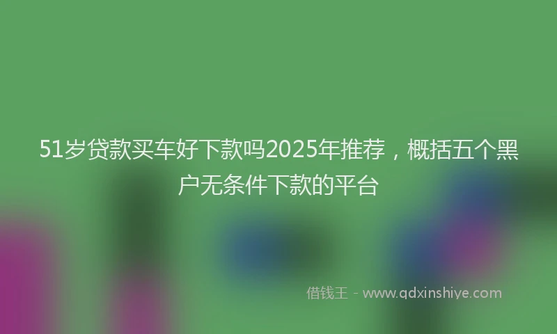 51岁贷款买车好下款吗2025年推荐，概括五个黑户无条件下款的平台