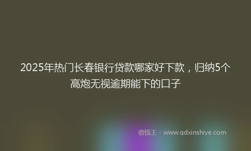 2025年热门长春银行贷款哪家好下款，归纳5个高炮无视逾期能下的口子