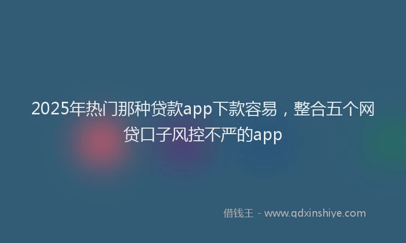 2025年热门那种贷款app下款容易，整合五个网贷口子风控不严的app