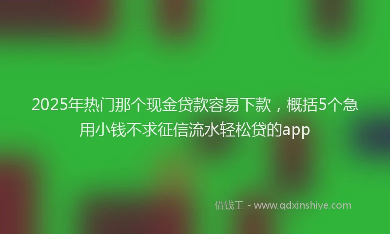 2025年热门那个现金贷款容易下款，概括5个急用小钱不求征信流水轻松贷的app