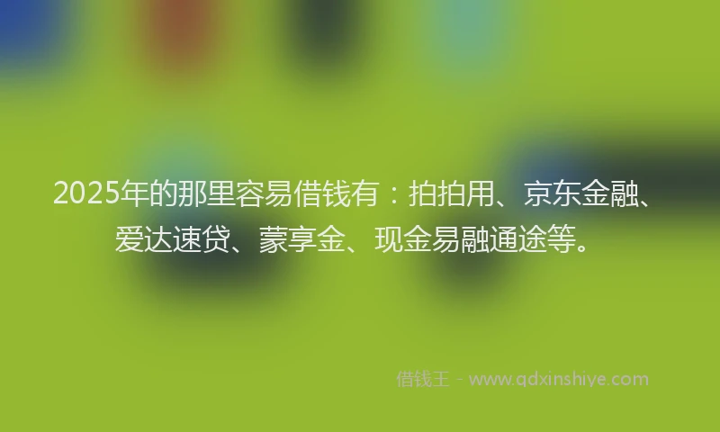 2025年的那里容易借钱有：拍拍用、京东金融、爱达速贷、蒙享金、现金易融通途等。