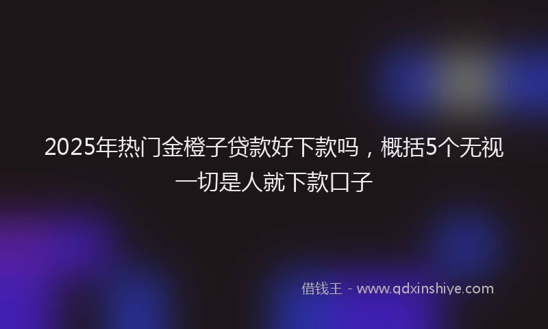 2025年热门金橙子贷款好下款吗，概括5个无视一切是人就下款口子