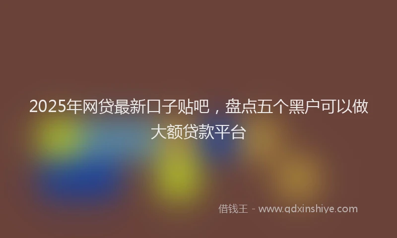 2025年网贷最新口子贴吧，盘点五个黑户可以做大额贷款平台