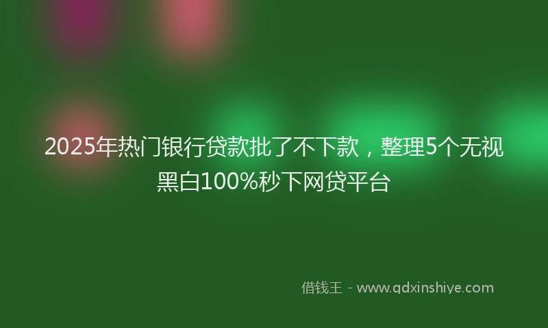 2025年热门银行贷款批了不下款，整理5个无视黑白100%秒下网贷平台