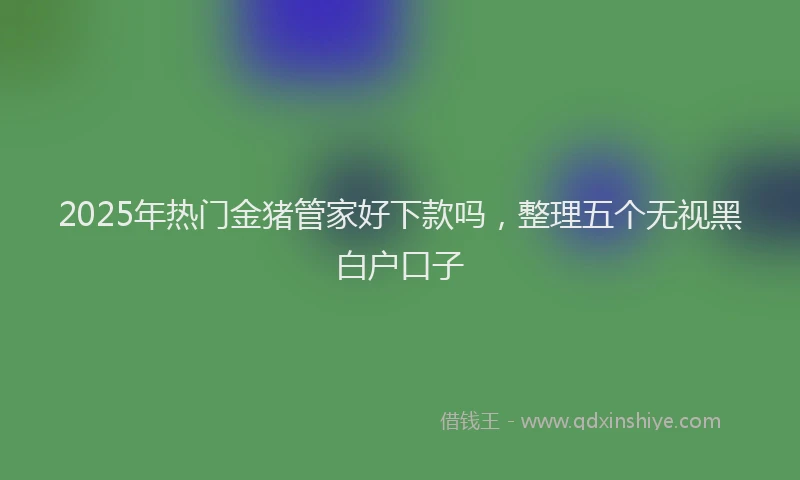 2025年热门金猪管家好下款吗，整理五个无视黑白户口子