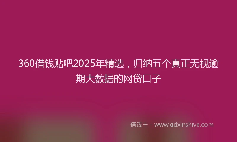 360借钱贴吧2025年精选，归纳五个真正无视逾期大数据的网贷口子