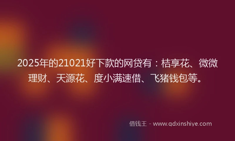 2025年的21021好下款的网贷有：桔享花、微微理财、天源花、度小满速借、飞猪钱包等。