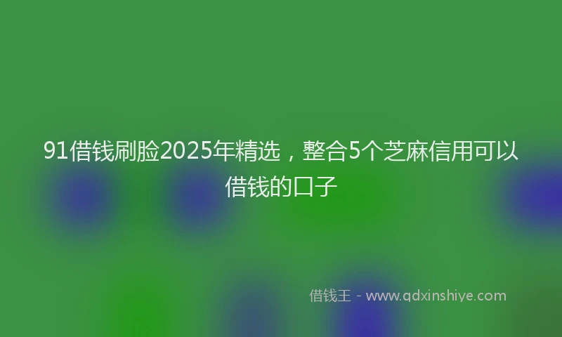 91借钱刷脸2025年精选，整合5个芝麻信用可以借钱的口子