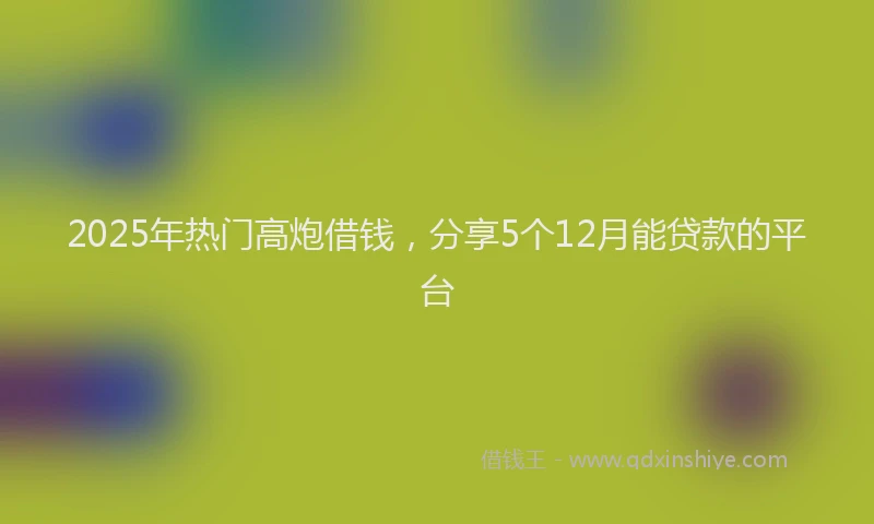 2025年热门高炮借钱,分享5个12月能贷款的平台