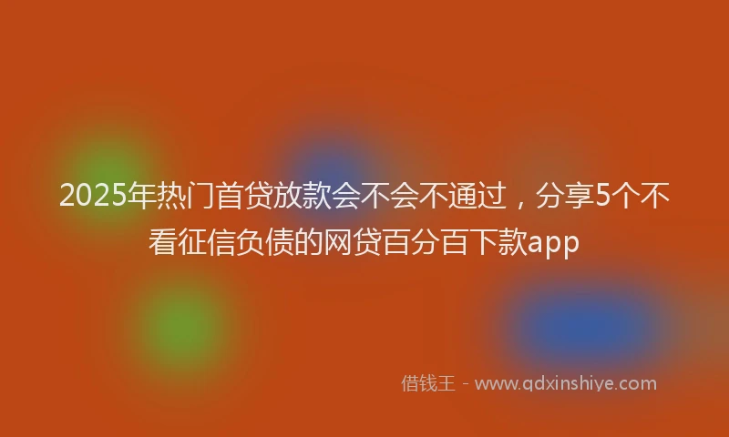 2025年热门首贷放款会不会不通过，分享5个不看征信负债的网贷百分百下款app