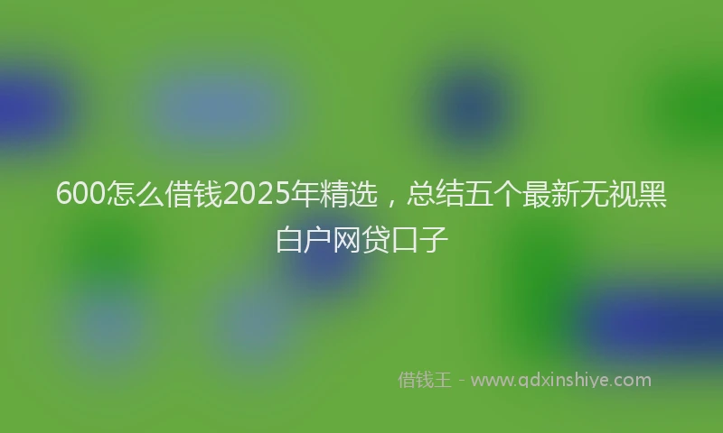 600怎么借钱2025年精选，总结五个最新无视黑白户网贷口子