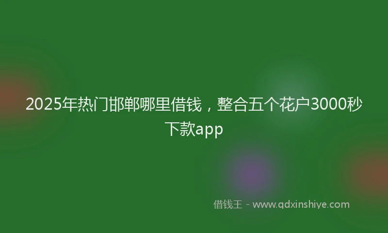 2025年热门邯郸哪里借钱，整合五个花户3000秒下款app