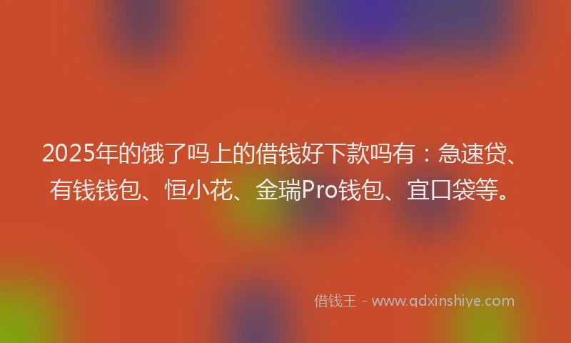 2025年的饿了吗上的借钱好下款吗有：急速贷、有钱钱包、恒小花、金瑞Pro钱包、宜口袋等。
