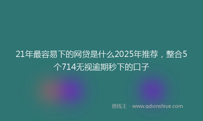 21年最容易下的网贷是什么2025年推荐，整合5个714无视逾期秒下的口子