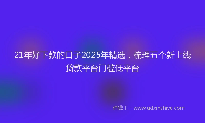 21年好下款的口子2025年精选,梳理五个新上线贷款平台门槛低平台