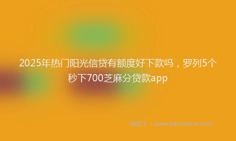 2025年热门阳光信贷有额度好下款吗，罗列5个秒下700芝麻分贷款app
