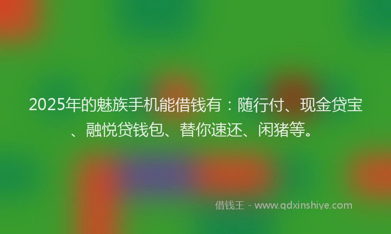 2025年的魅族手机能借钱有：随行付、现金贷宝、融悦贷钱包、替你速还、闲猪等。
