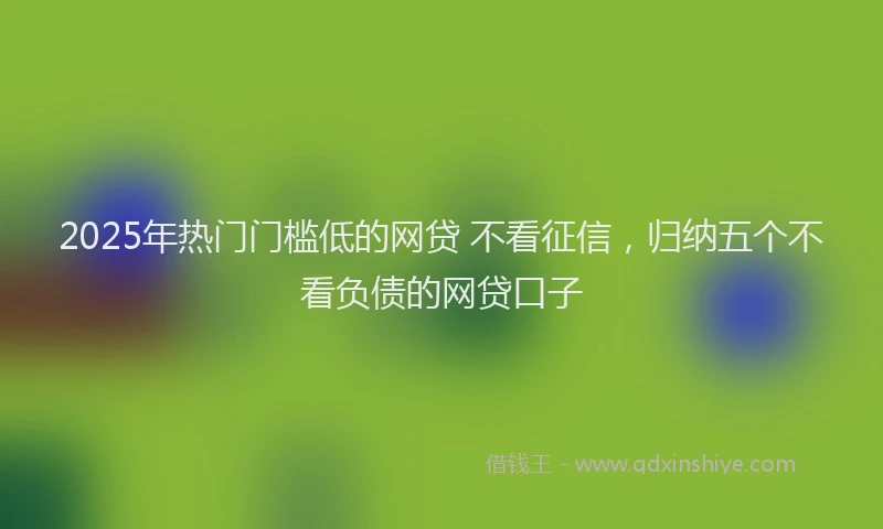 2025年热门门槛低的网贷 不看征信，归纳五个不看负债的网贷口子