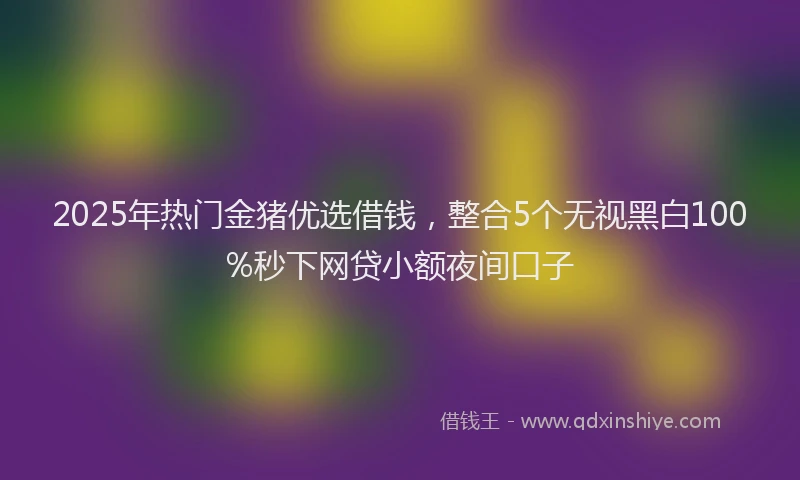 2025年热门金猪优选借钱，整合5个无视黑白100%秒下网贷小额夜间口子