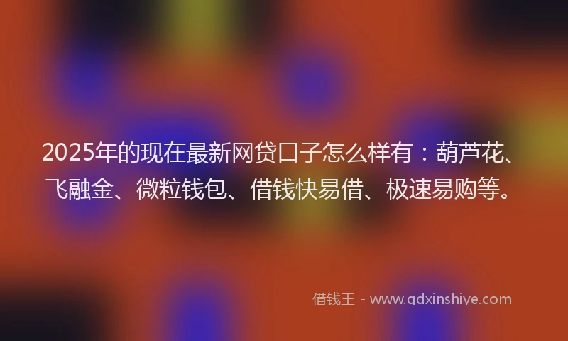 2025年的现在最新网贷口子怎么样有：葫芦花、飞融金、微粒钱包、借钱快易借、极速易购等。