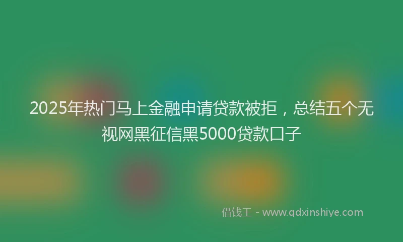 2025年热门马上金融申请贷款被拒，总结五个无视网黑征信黑5000贷款口子