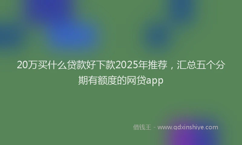 20万买什么贷款好下款2025年推荐，汇总五个分期有额度的网贷app