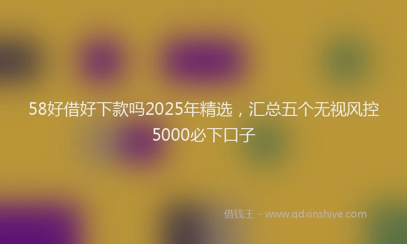 58好借好下款吗2025年精选，汇总五个无视风控5000必下口子
