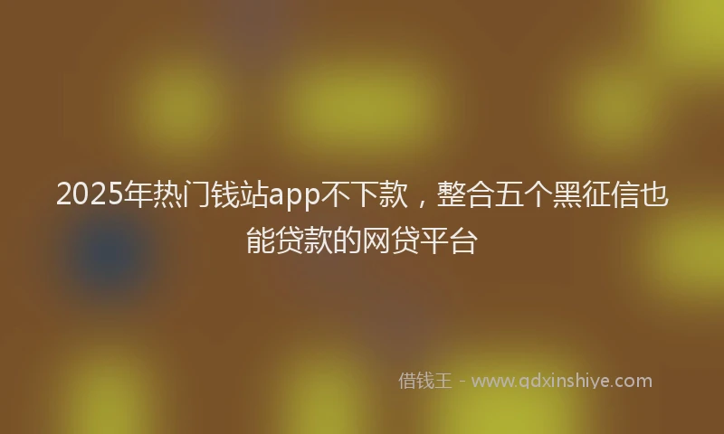 2025年热门钱站app不下款，整合五个黑征信也能贷款的网贷平台