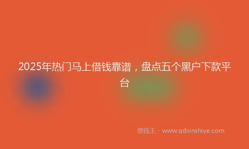 2025年热门马上借钱靠谱，盘点五个黑户下款平台
