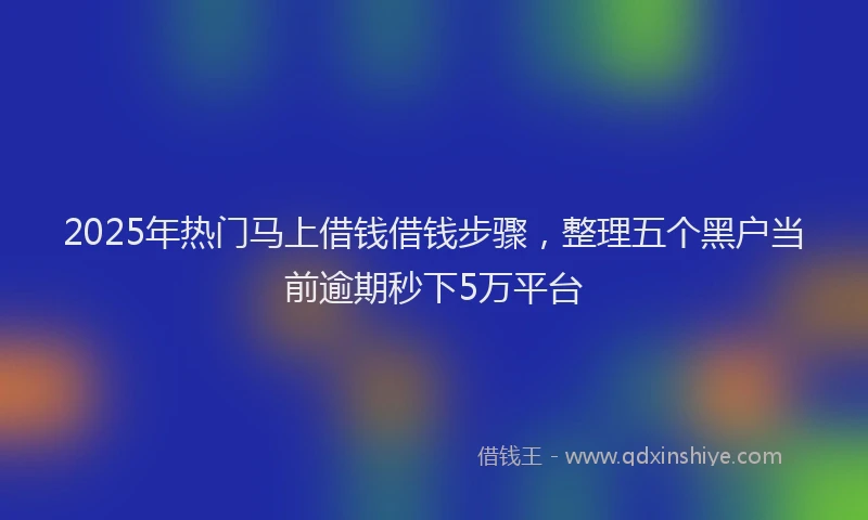 2025年热门马上借钱借钱步骤，整理五个黑户当前逾期秒下5万平台