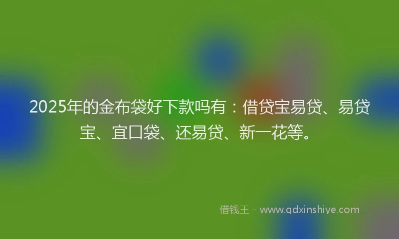 2025年的金布袋好下款吗有：借贷宝易贷、易贷宝、宜口袋、还易贷、新一花等。