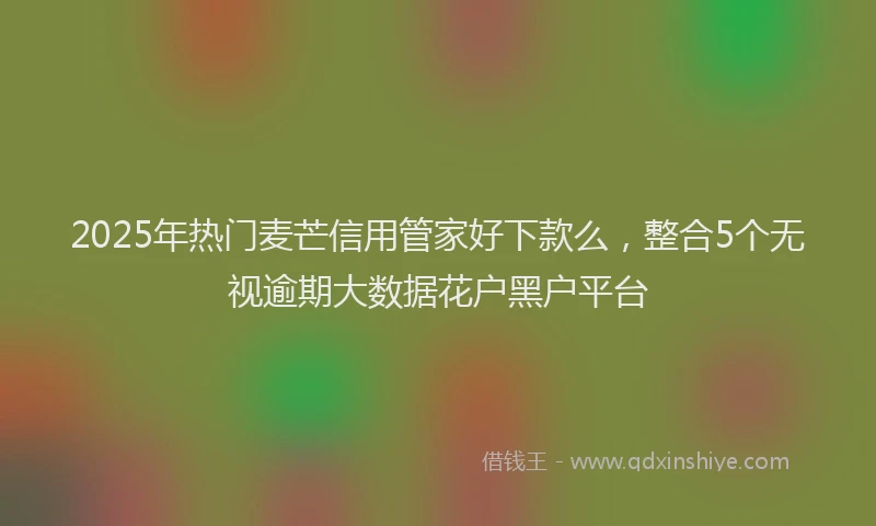 2025年热门麦芒信用管家好下款么，整合5个无视逾期大数据花户黑户平台