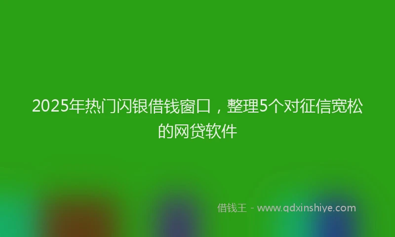 2025年热门闪银借钱窗口，整理5个对征信宽松的网贷软件