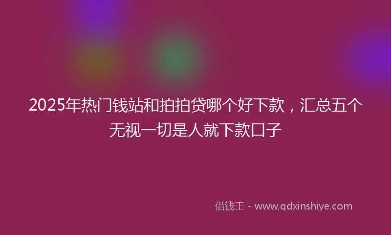 2025年热门钱站和拍拍贷哪个好下款，汇总五个无视一切是人就下款口子