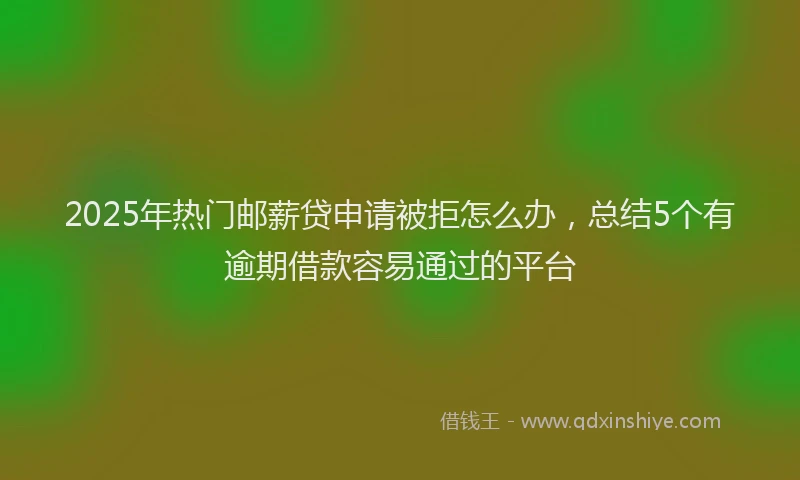 2025年热门邮薪贷申请被拒怎么办，总结5个有逾期借款容易通过的平台