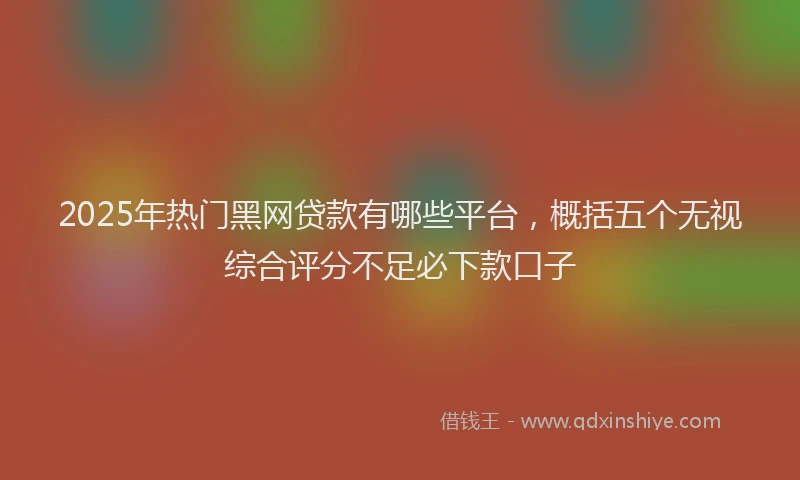 2025年热门黑网贷款有哪些平台，概括五个无视综合评分不足必下款口子