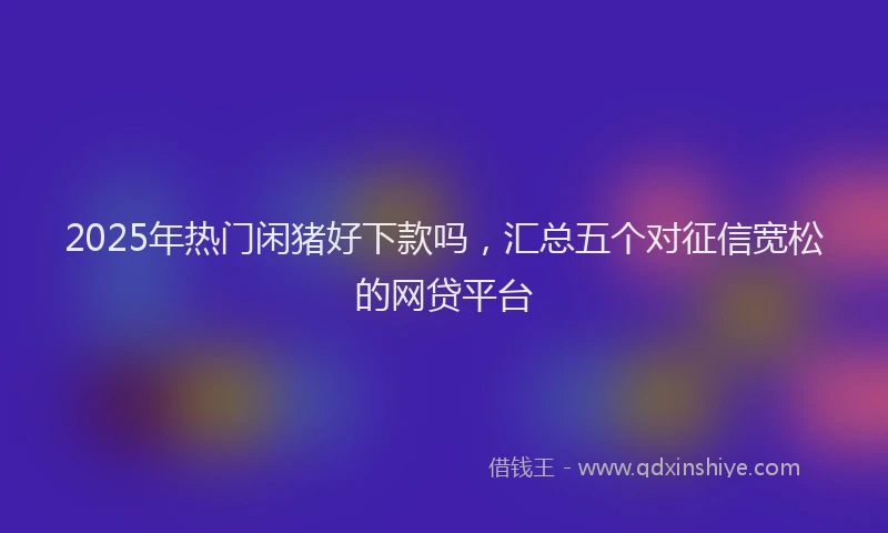 2025年热门闲猪好下款吗，汇总五个对征信宽松的网贷平台