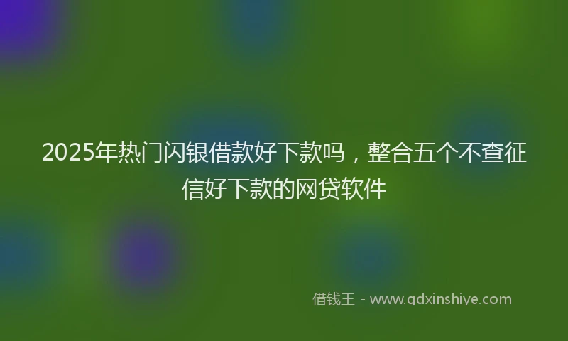 2025年热门闪银借款好下款吗,整合五个不查征信好下款的网贷软件