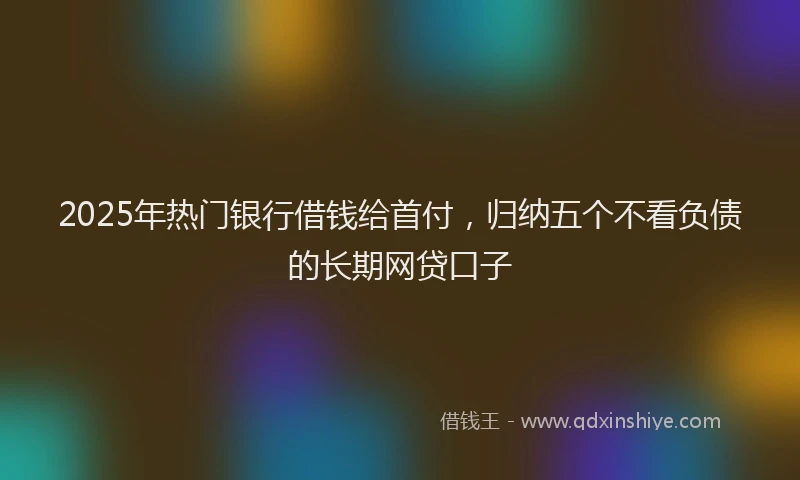 2025年热门银行借钱给首付，归纳五个不看负债的长期网贷口子