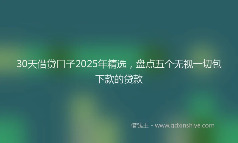 30天借贷口子2025年精选，盘点五个无视一切包下款的贷款