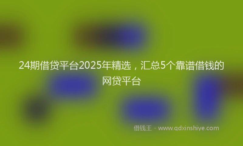 24期借贷平台2025年精选，汇总5个靠谱借钱的网贷平台