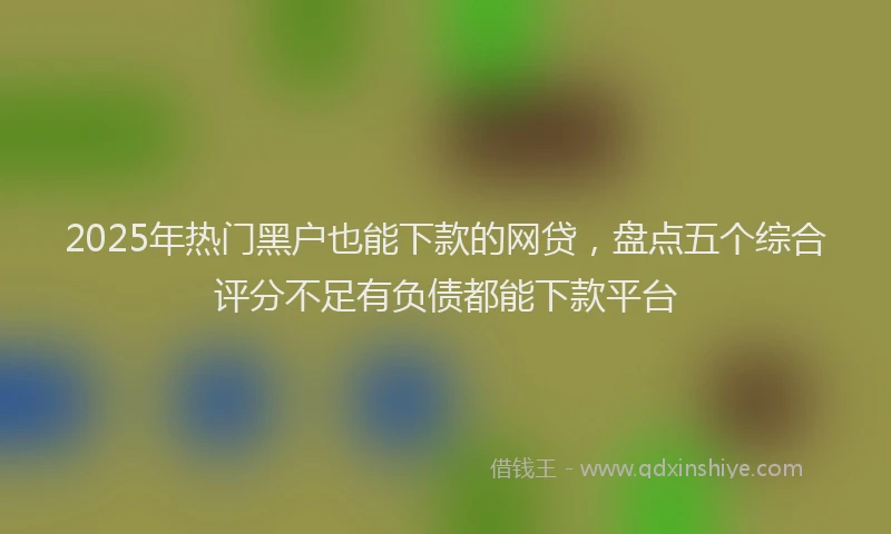 2025年热门黑户也能下款的网贷，盘点五个综合评分不足有负债都能下款平台
