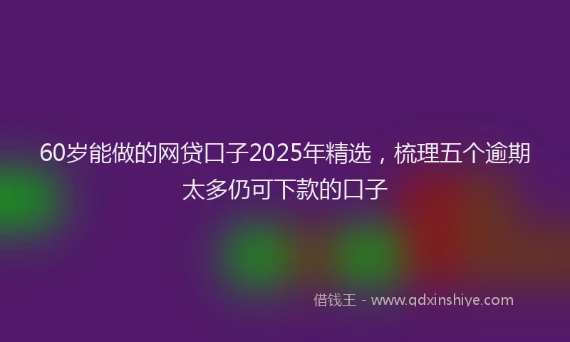 60岁能做的网贷口子2025年精选，梳理五个逾期太多仍可下款的口子